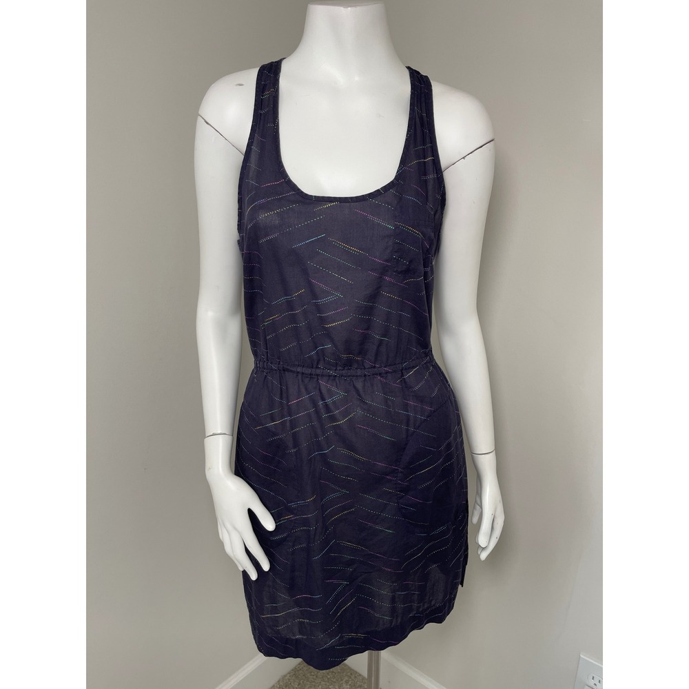 Patagonia Womens 4 Organic Cotton Racerback Dress Pockets Navy Blue